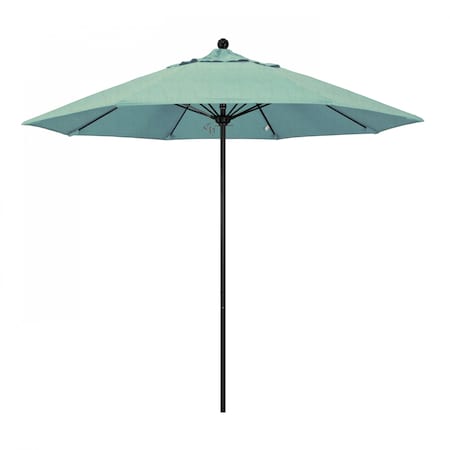 9' Black Aluminum Market Patio Umbrella, Sunbrella Spa